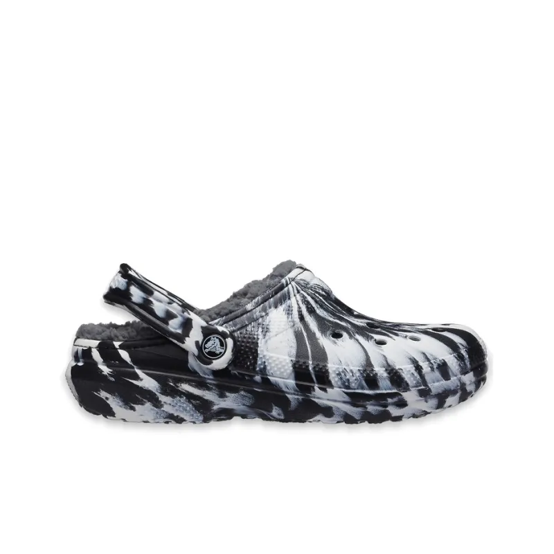 Crocs Classic Lined Clog Outdoor Sandals 'Marbled White Black' Women's-1