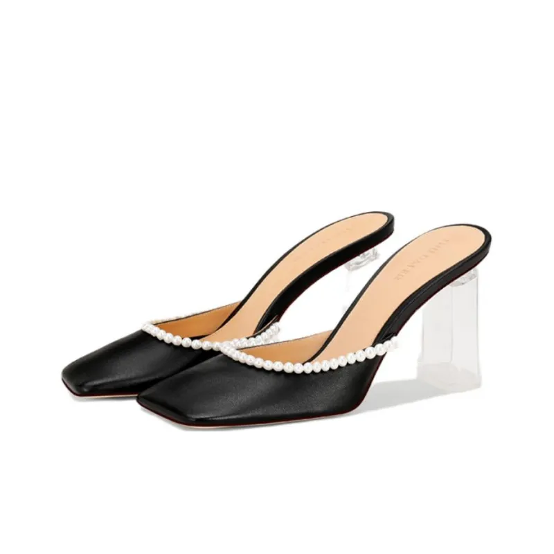 SHUDAIER Wrap-toe Slippers Women's Black-2