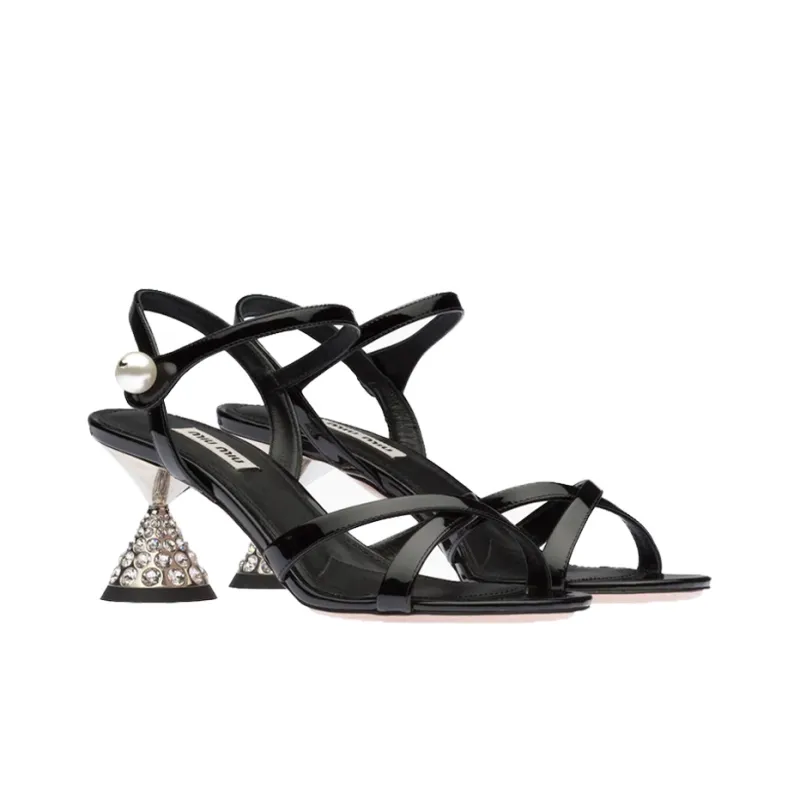MIU MIU Strap Sandals Women's Black-2