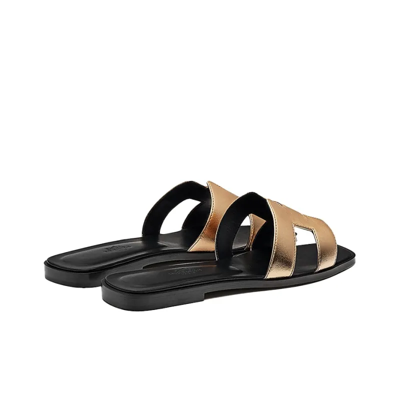 HERMES Oran Slide Slippers Women's Champagne-3