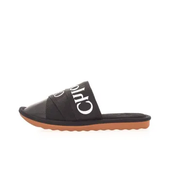 Chloe Rubber Sole Slide Slippers Women's Black