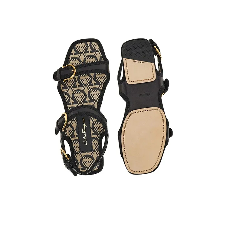 FERRAGAMO GANCINI Beach Sandals Women's Black-4