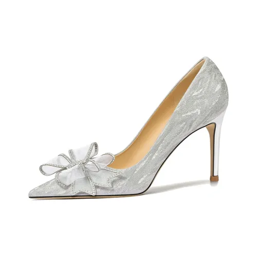 Lily Wei High Heels Women's Silver