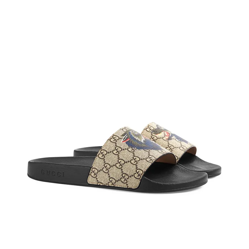GUCCI GG Supreme Slides With Wolf-2