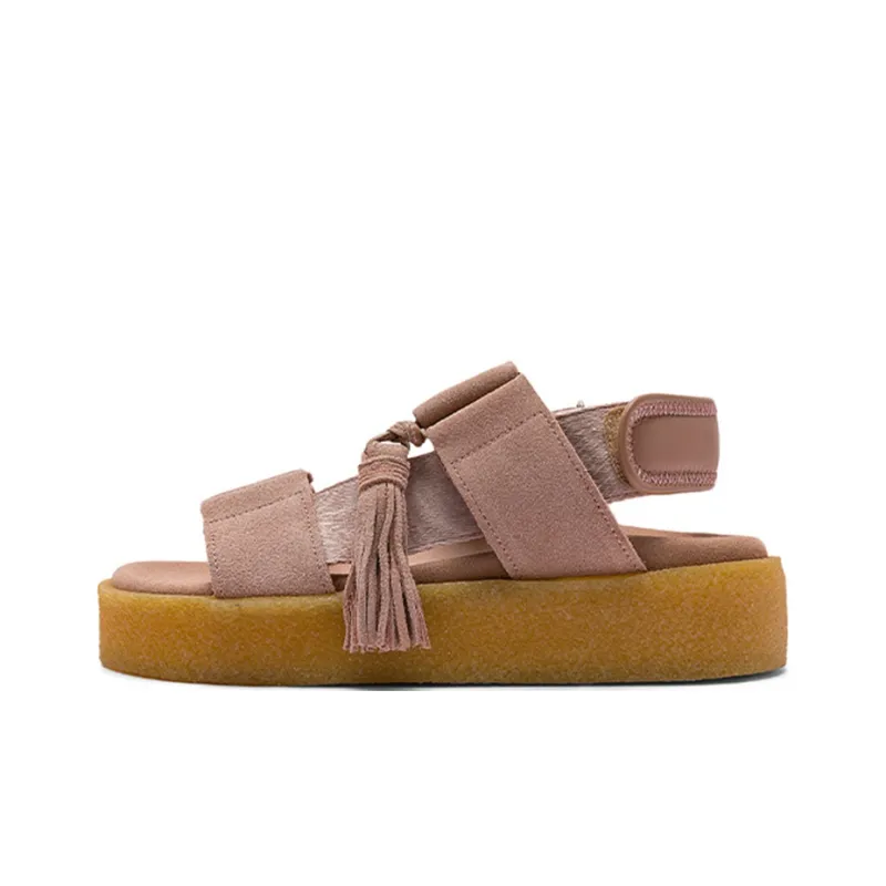 clarks Originals Crepe Tassel-embellished Platform Sandals-0