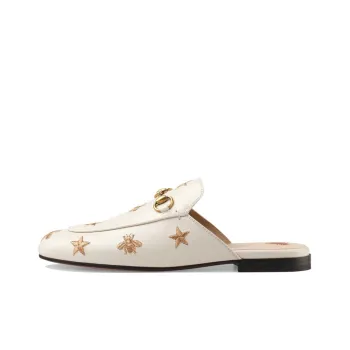 GUCCI Princetown Closed Toe Slippers Women's White