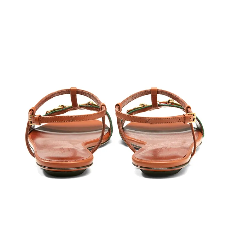 GUCCI Strap Sandals Women's Brown-4