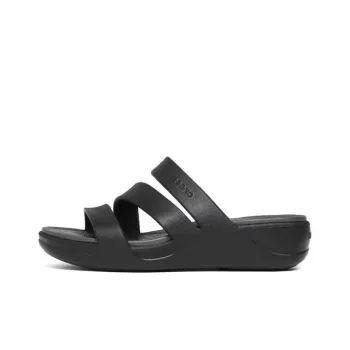 Crocs Boca Strappy Wedge Sandals 'Black' Women's