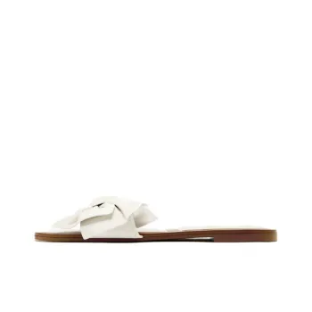 ZARA Quiet Slide Slippers Women's White Brown
