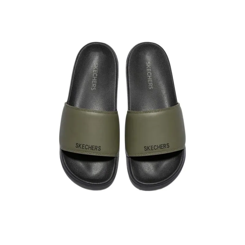 Skechers Side Lines Rubber Sole Slide Slippers Men's Olive Green-4