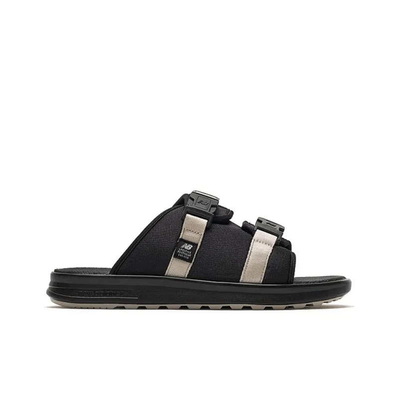 New Balance 330 Series Splicing Athleisure Casual Sports Unisex Black Slippers-1