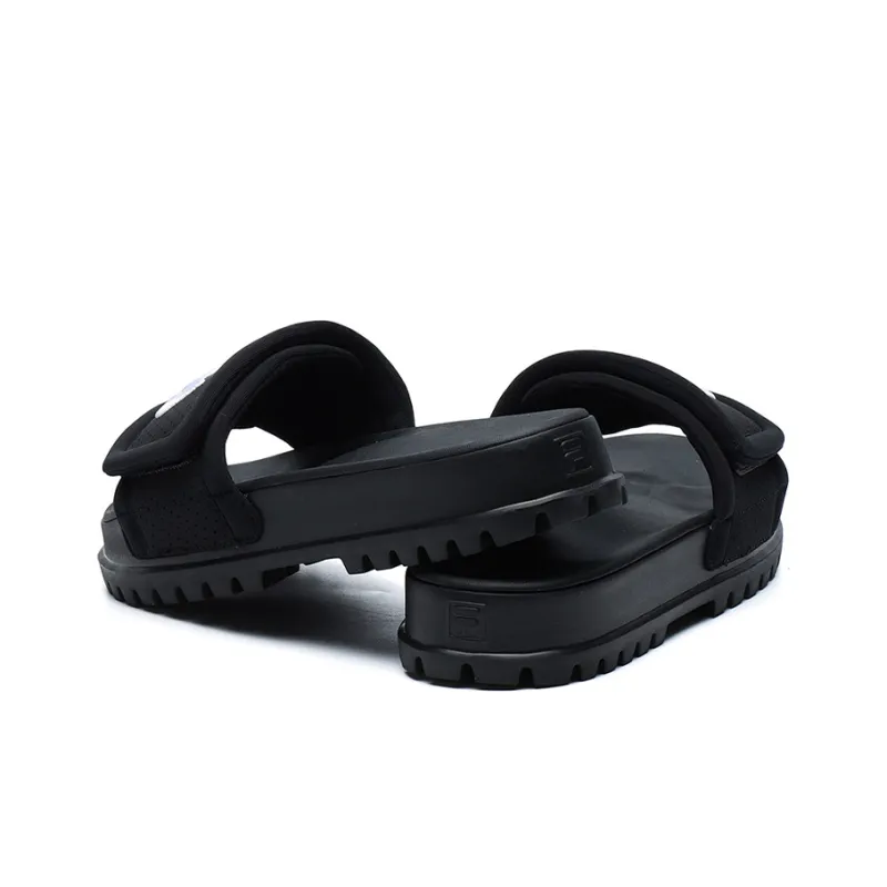 FILA Stylish Cozy Flat Heel Sports Slippers Black Women's-4