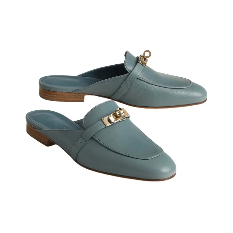 HERMES Oz Mules Women's Pine Forest Blue-2