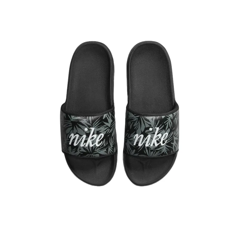 Nike Offcourt Tropical Leaf Print Black Slide-2