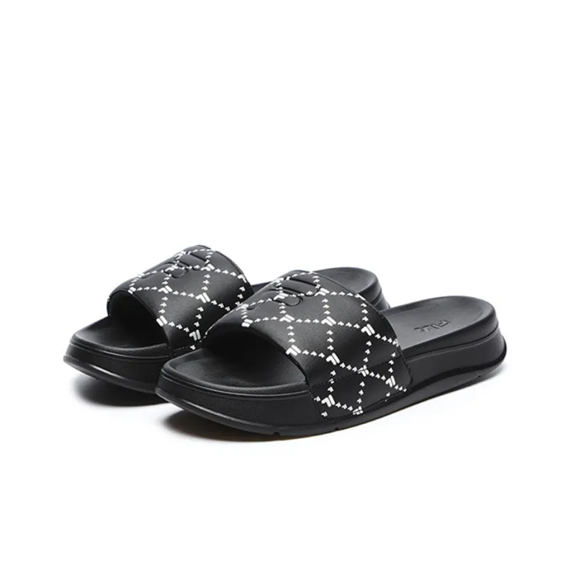 FILA FUSION Como Slippers 'Black White' Women's-2