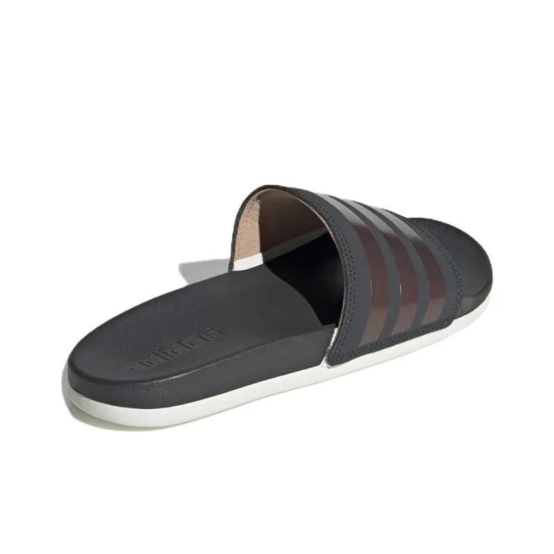 Adilette Women's Adidas Comfort Slides 'Stripes Shimmer Copper Metallic' Women's-3