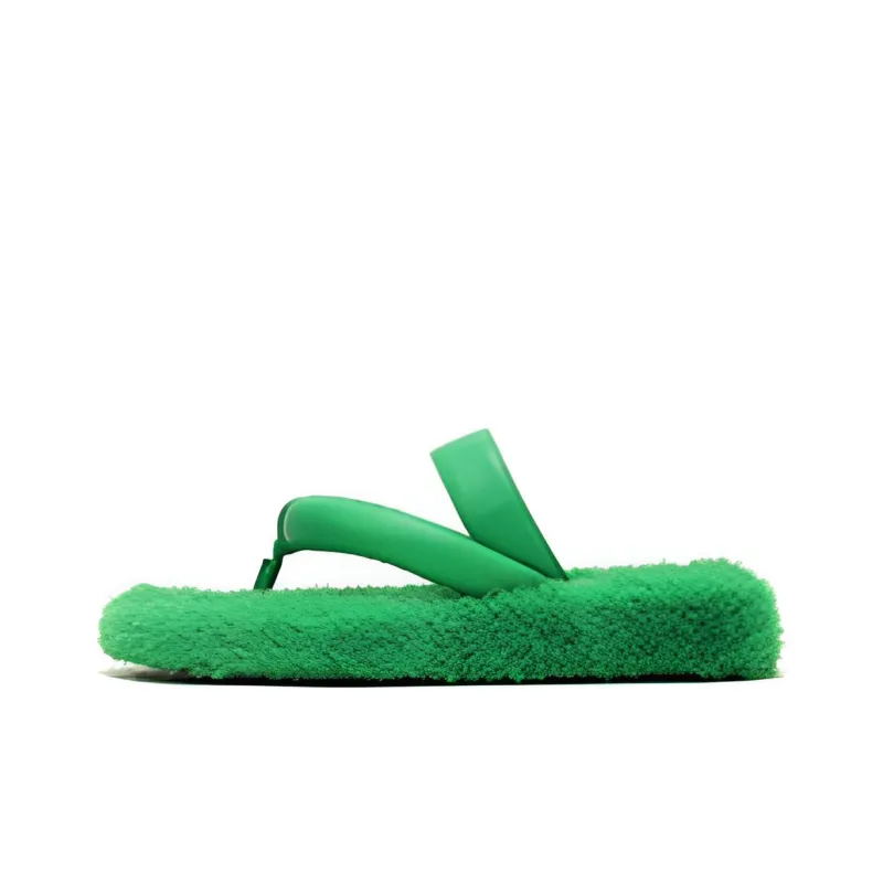 DAPHNE LAB Korean-Style Laid-Back Style Minimalist Style Low-Key Versatile Fashion Fleece Sandals Women's-2