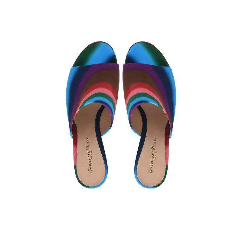 GIANVITO ROSSI Holly 115mm Striped Platform Mules-3