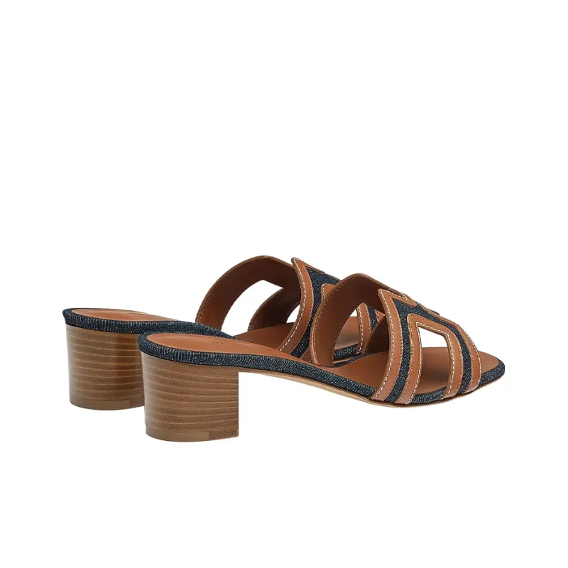HERMES Oasis Slide Slippers Women's Brown-4