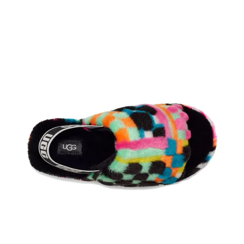 UGG FLUFF YEAH Slippers Women's Black Multicolor-4