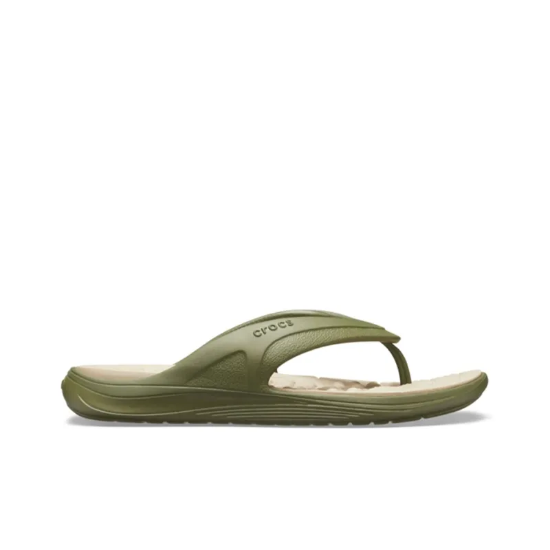 Crocs Antibacterial Quiet Quick Dry Flip Flops Unisex Army Green-1