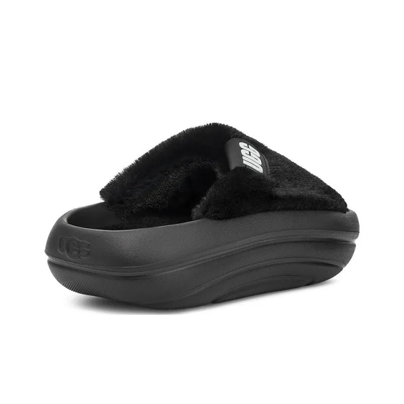 UGG FoamO UGGplush Slide Black Women's-4