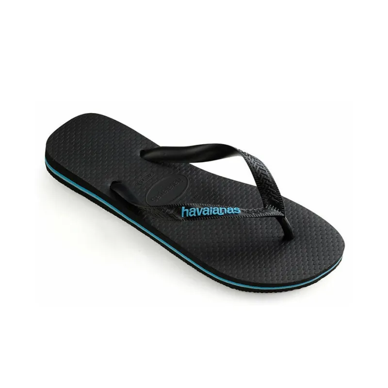 Havaianas Logo Filete Stylish Sandal Unisex Black Blue-2