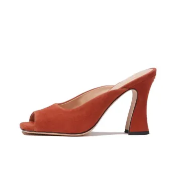 COACH Laural Slip-Resistant Suede Slide Slippers Women's Red