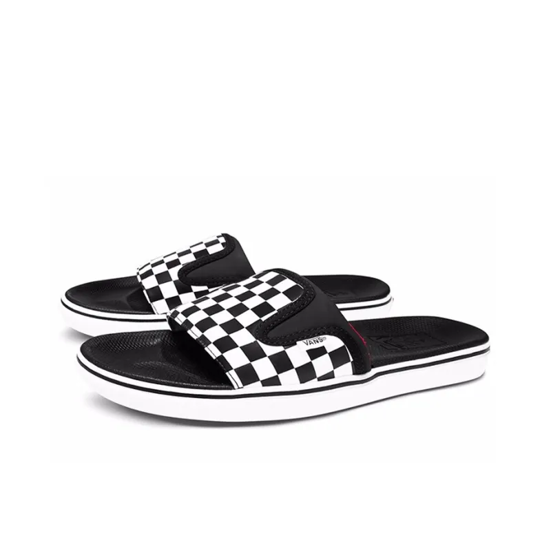 Vans UltraCush Slide OnSlippers Black/White Chess Board Black And White-1
