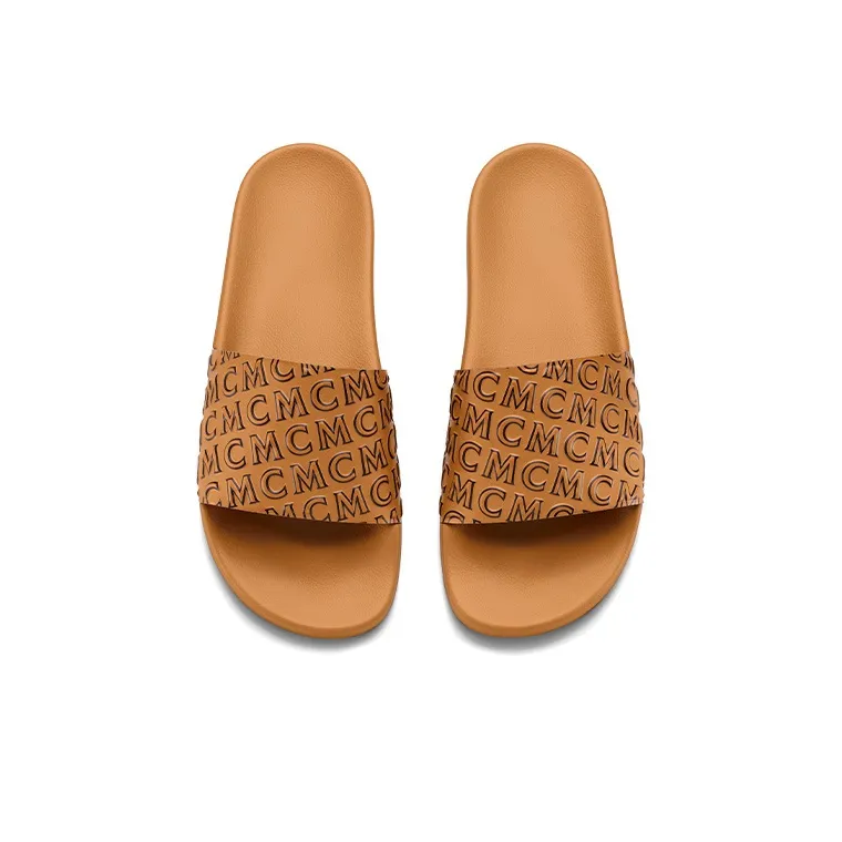 MCM Slide Slippers Men Yellow-3