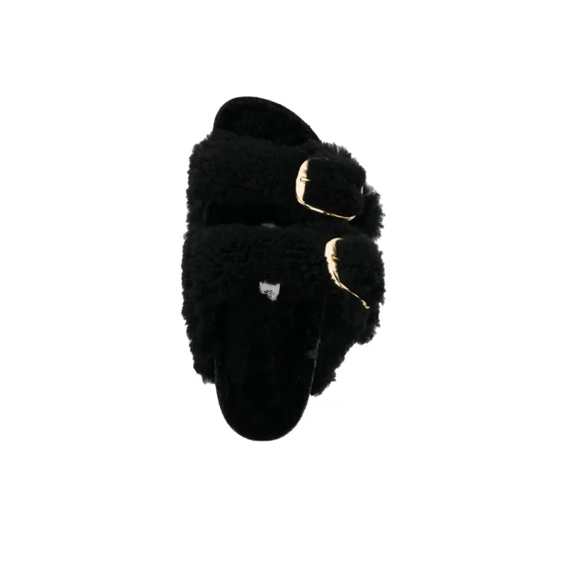 Birkenstock Arizona Big Buckle Shearling Narrow Fit 'Black Gold' Women's-4