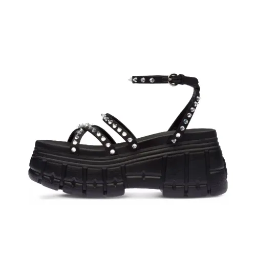 MIU MIU Strap Sandals Women's Black