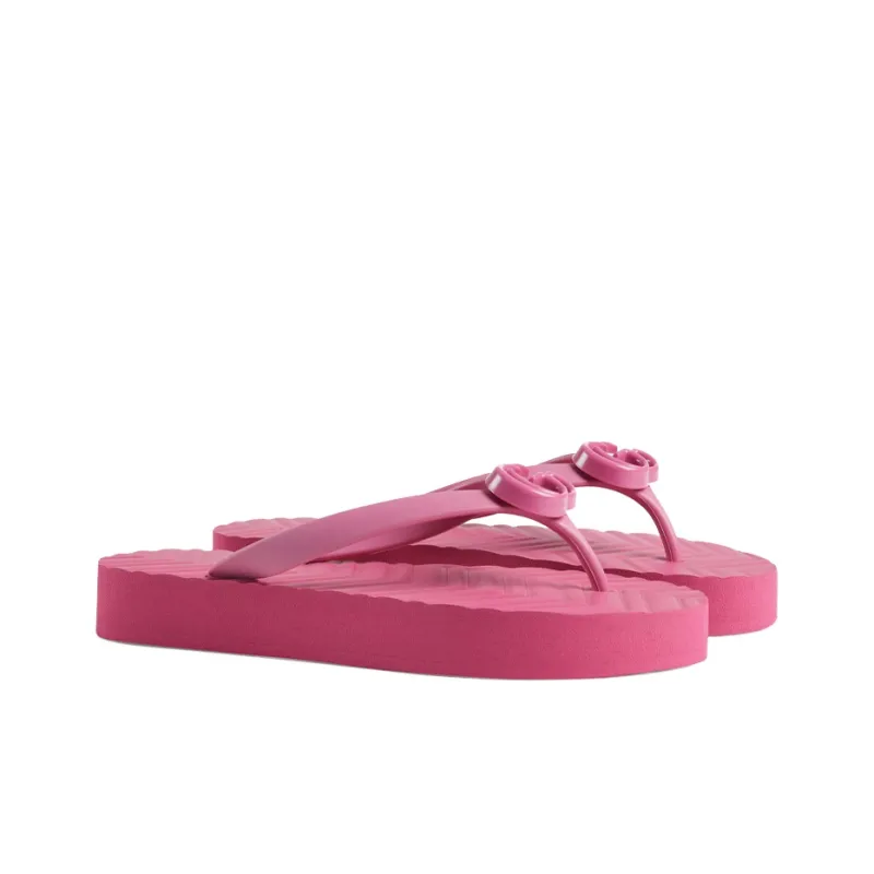 GUCCI Women's Chevron Thong Sandal 'Pink' Women's-2