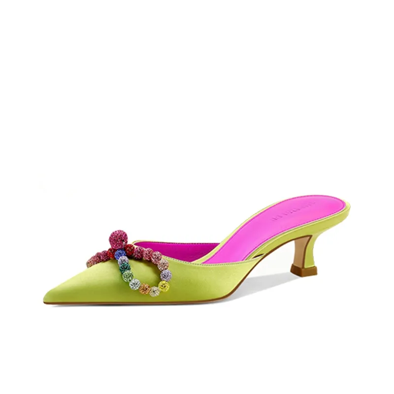 SHUDAIER Wrap-toe Slippers Women's Green-2