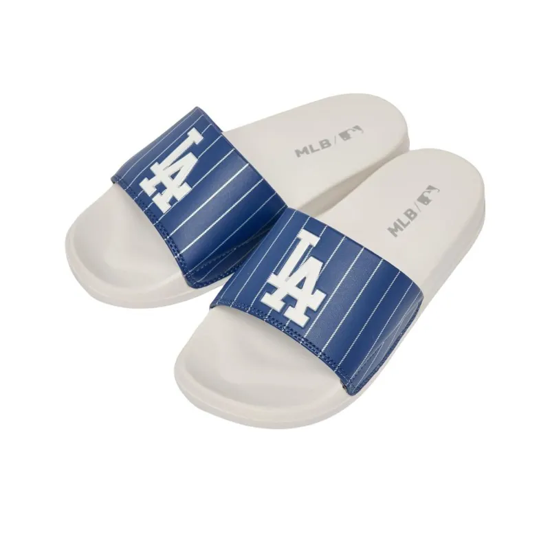MLB Slipper Rubber Sole Slide Slippers Unisex White Blue-2