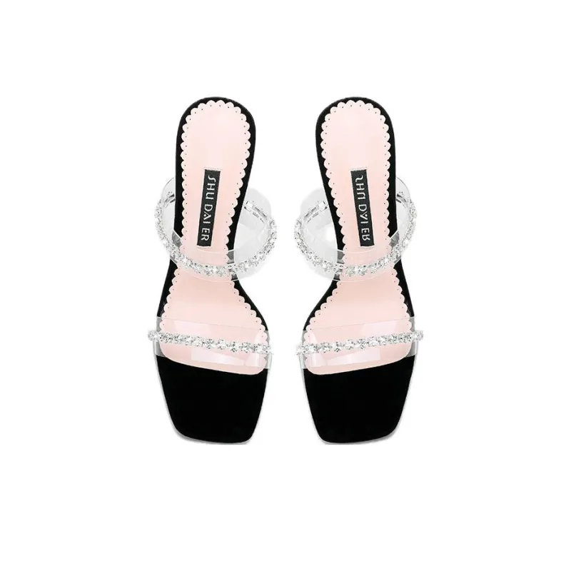 SHUDAIER Slide Slippers Women's Black-4