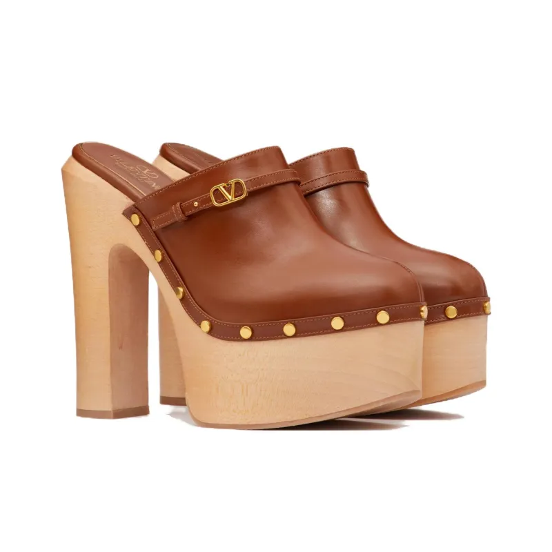 Valentino Garavani Tan-Go 150mmmm Leather Clogs-1