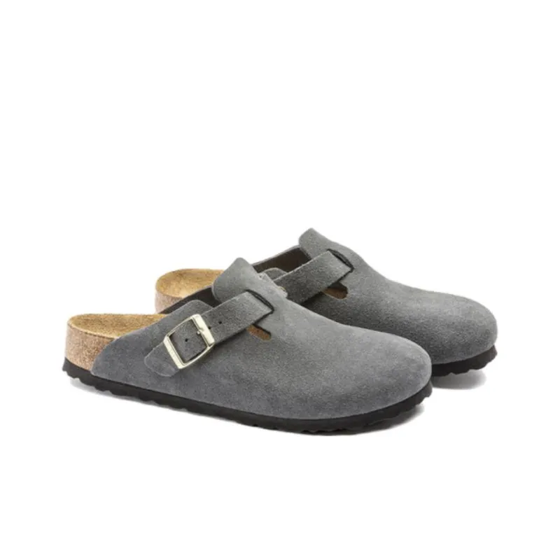 Birkenstock Boston Soft Footbed Suede Dark Grey-2