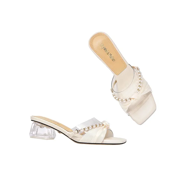 Lily Wei Slide Slippers Women's Ecru-3