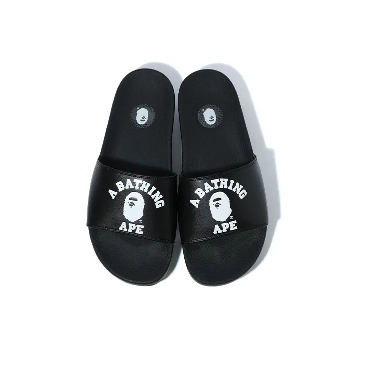 BAPE A BATHING APE College Slide Sandals Black FW22-0
