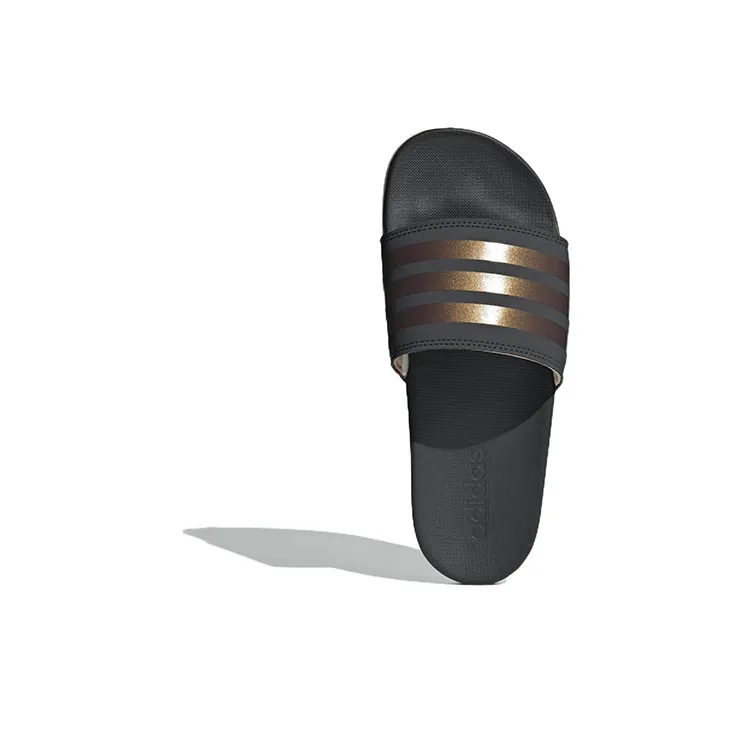Adilette Women's Adidas Comfort Slides 'Stripes Shimmer Copper Metallic' Women's-4