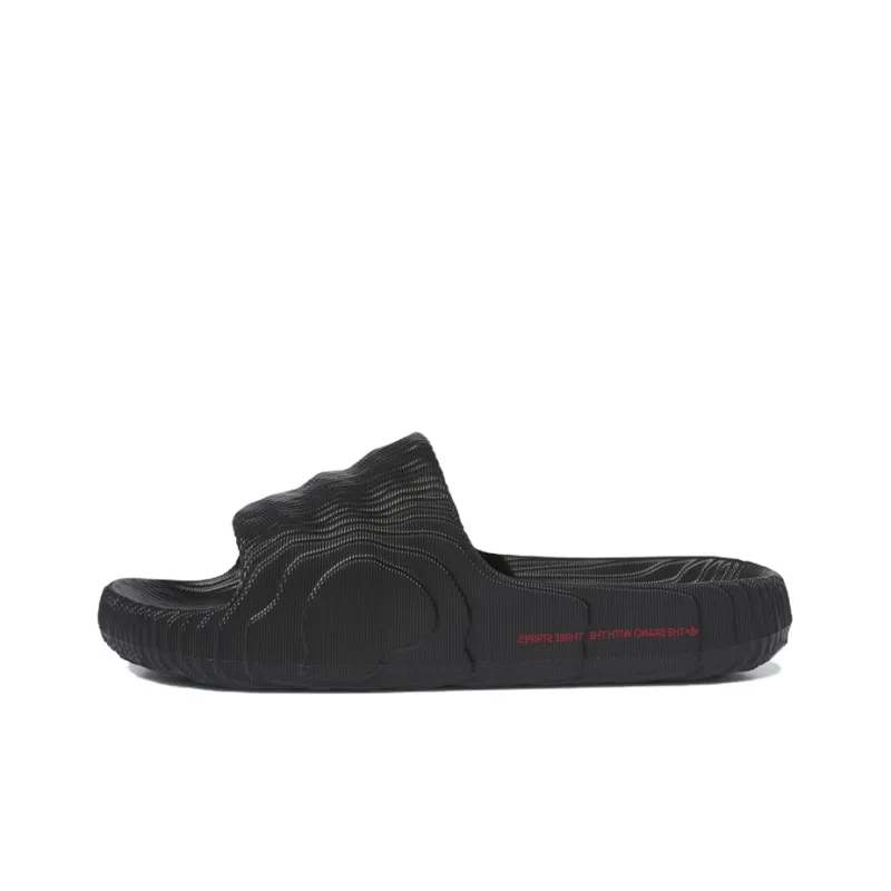 Adidas Adilette 22 Slides Black Scarlet-0