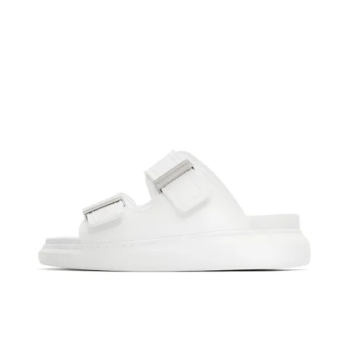 Alexander McQueen Hybrid Buckled Rubber Sandals White Women's