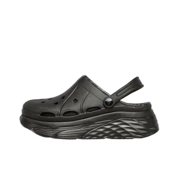 Skechers Max Cushioning Rubber Sole Slip-Resistant Slide Slippers Women's Black