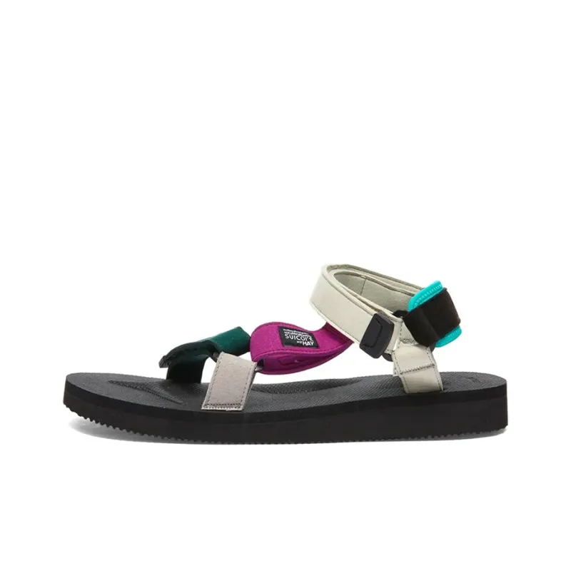 HAY x Suicoke DEPA-AabHY Stylish Sandals Men's Purple Gray Green-0
