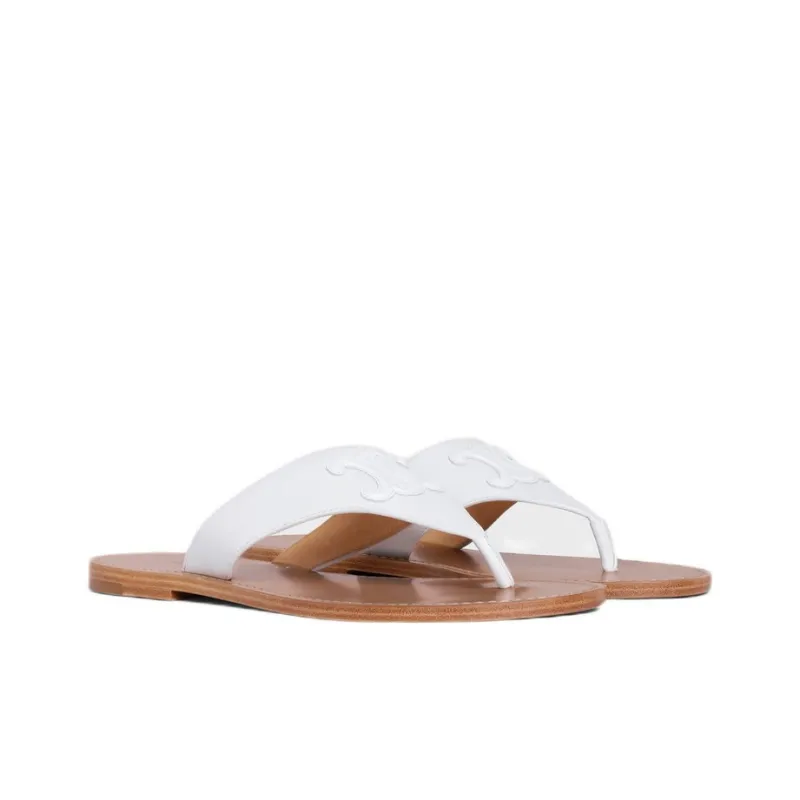 CELINE Triomphe Stylish Sandal Women's White-2