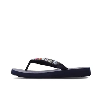 Skechers Meditation Rubber Sole Slip-Resistant Slide Slippers Women's Marine Blue