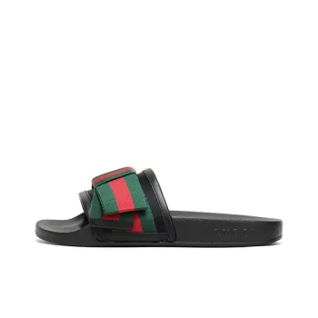 GUCCI Women's Satin Slide 'Web Bow' Women's