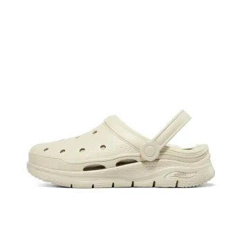Skechers Arch Fit EVA Slip Resistant Slide Slippers Women's Ecru