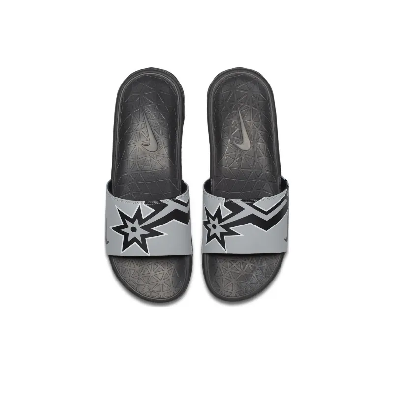 Nike Benassi Solarsoft Nba Flt Silver/White Black-2